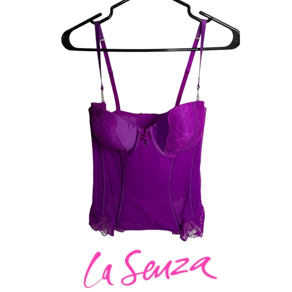 La Senza Purple Rhinestone Corset Lingere - Picture 1 of 6